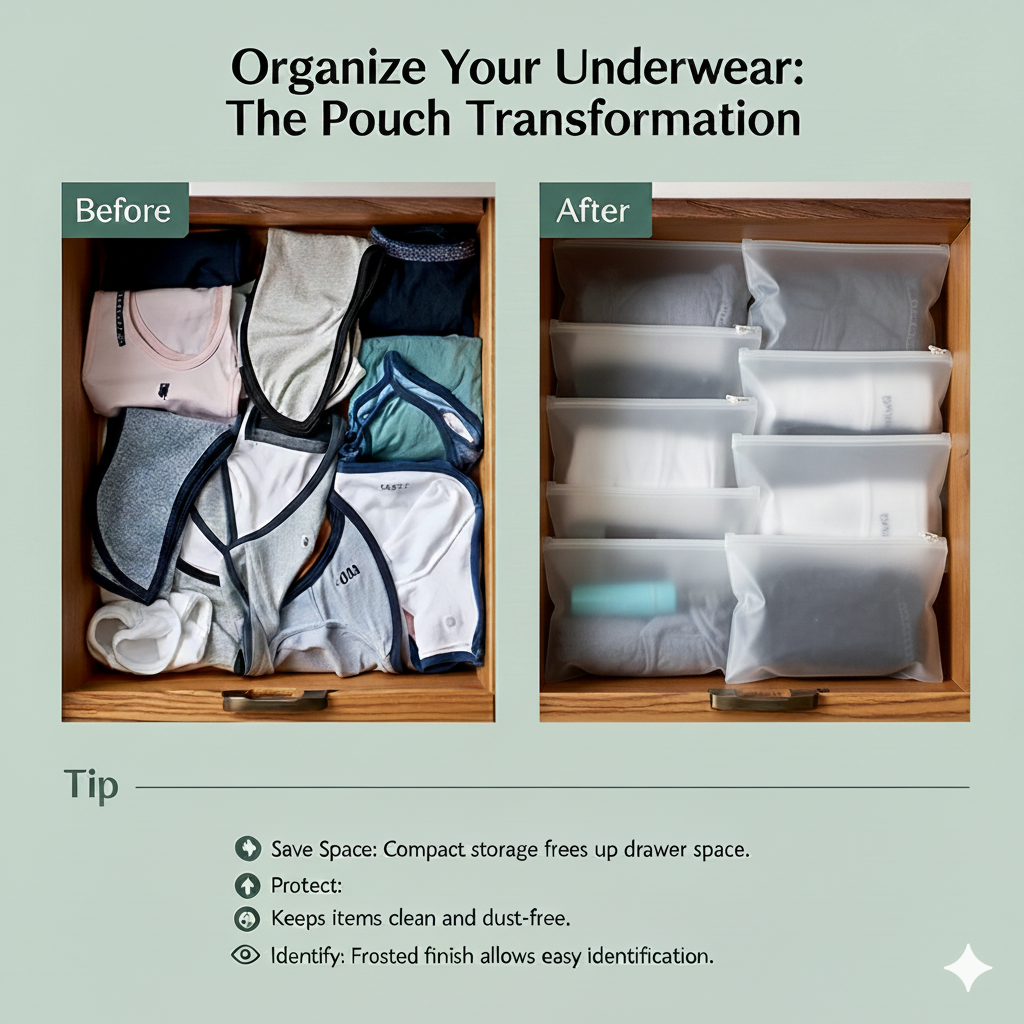 Transparent Storage Pouches – Smooth zipper closure