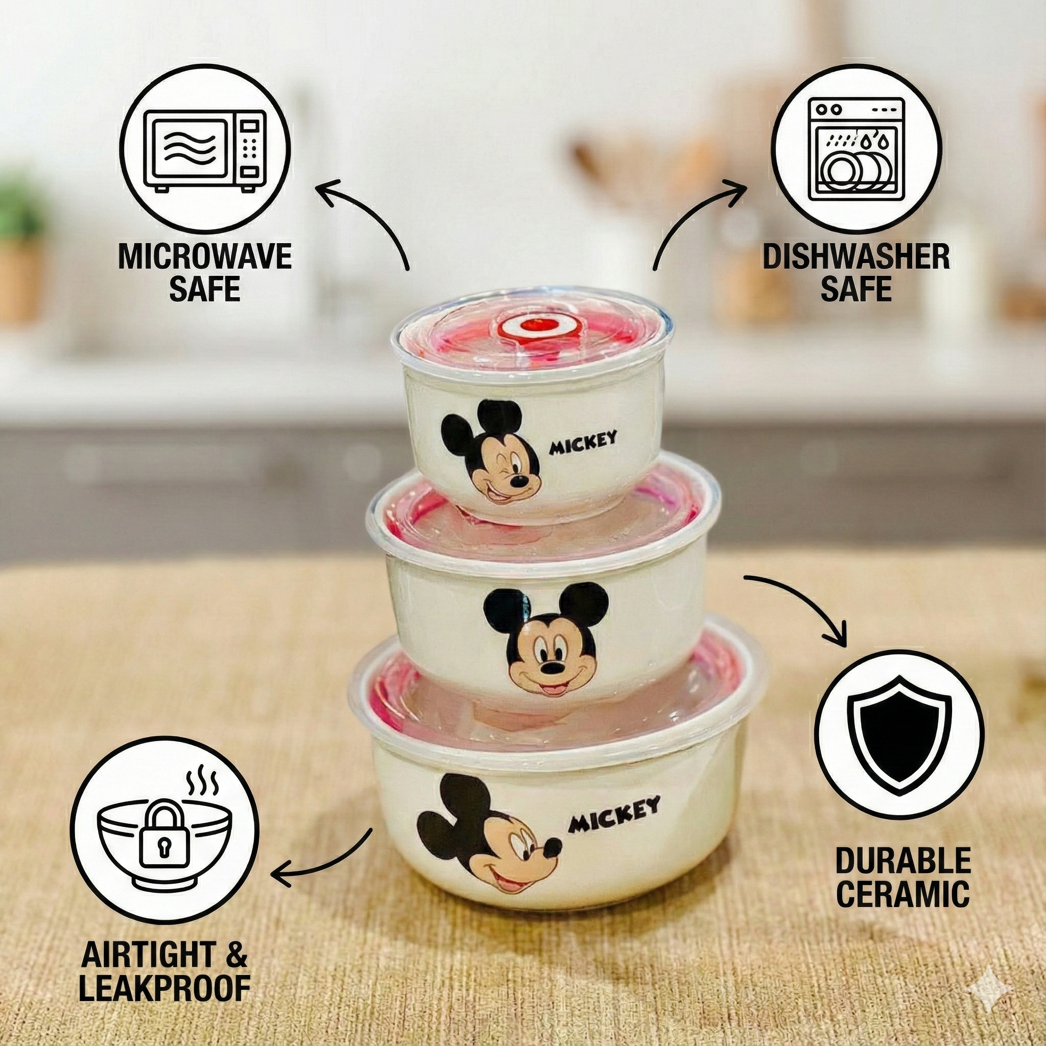Mickey Storage Containers – Premium Quality Durable Ceramic