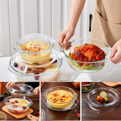 Glass Bowl with Plate Lid(1000 ML)