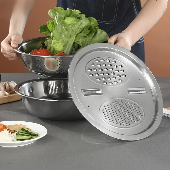 Multifunctional Steel Bowl Set – Space-Saving Nesting Bowls