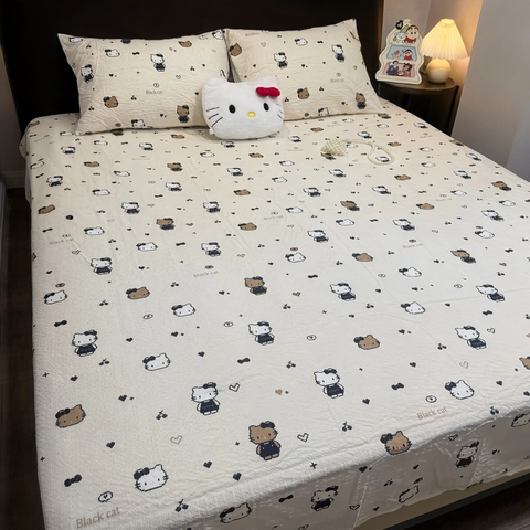 Soft Cotton Kitty  Bedsheet(90x200cm)