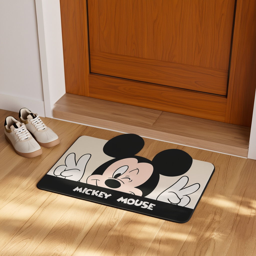 Mickey and Minnie Doormat – High-Quality Material