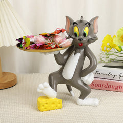 Tom Cat Figure with Gold Tray