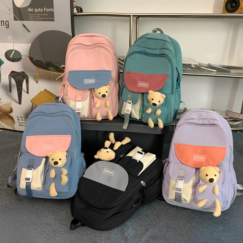 Backpack with Bear Charm