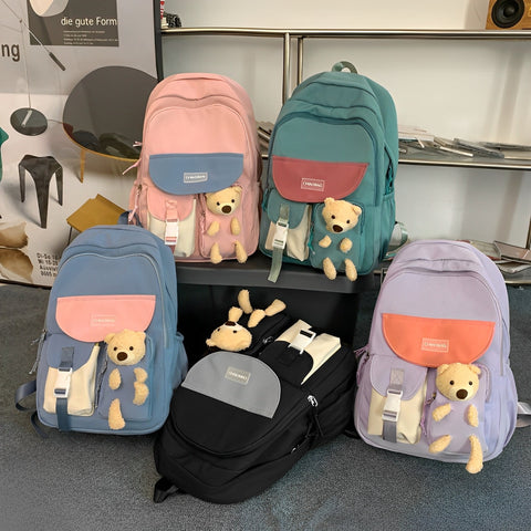 Backpack with Bear Charm