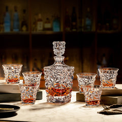 Diamond Cut Glass Bottle
