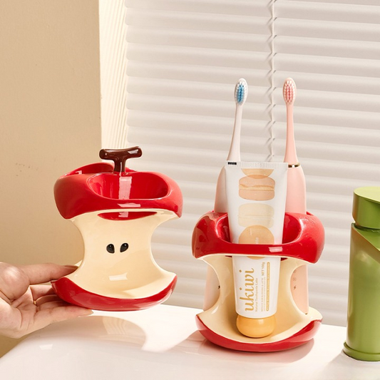 Bitten Apple Toothbrush Holder