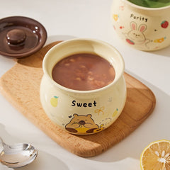Cute Ceramic Food Pot with Lid