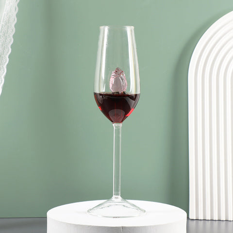 Rose Floral Champagne Glass
