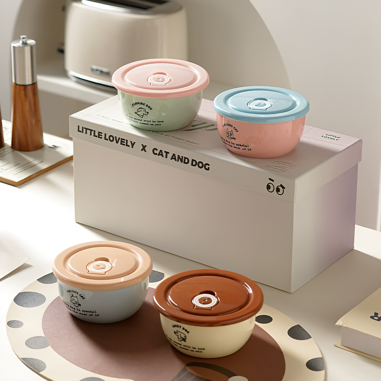 Cartoon Ceramic Bowl Set – Adorable Cartoon Design