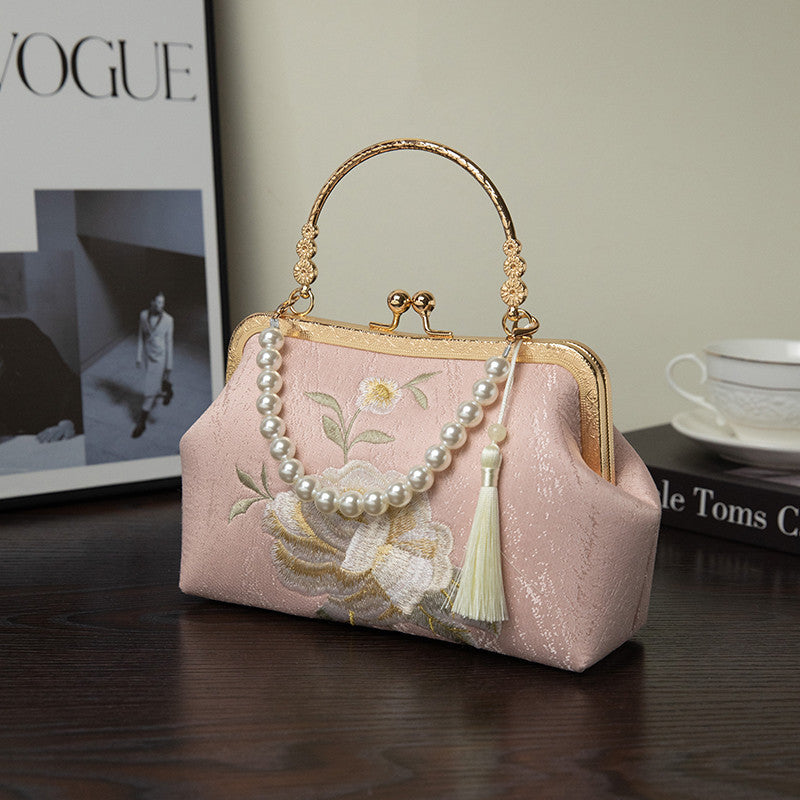 Floral Embroidered Clutch