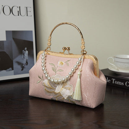 Floral Embroidered Clutch