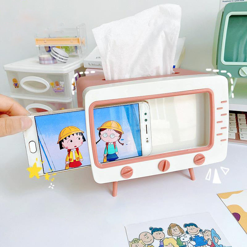 TV Style Phone Holder Tissue Box