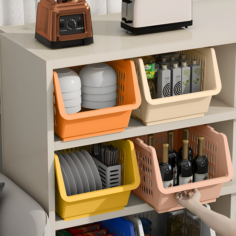 Basket Rack Unit Stackable Storage Basket Rack – Vensaa