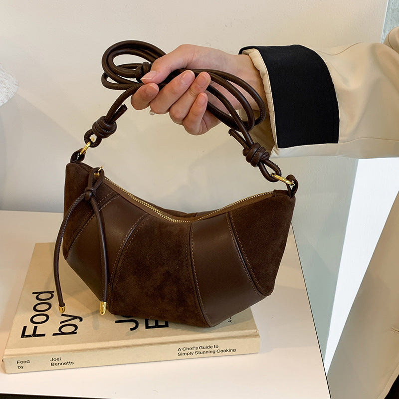 Dual Texture Crescent Bag