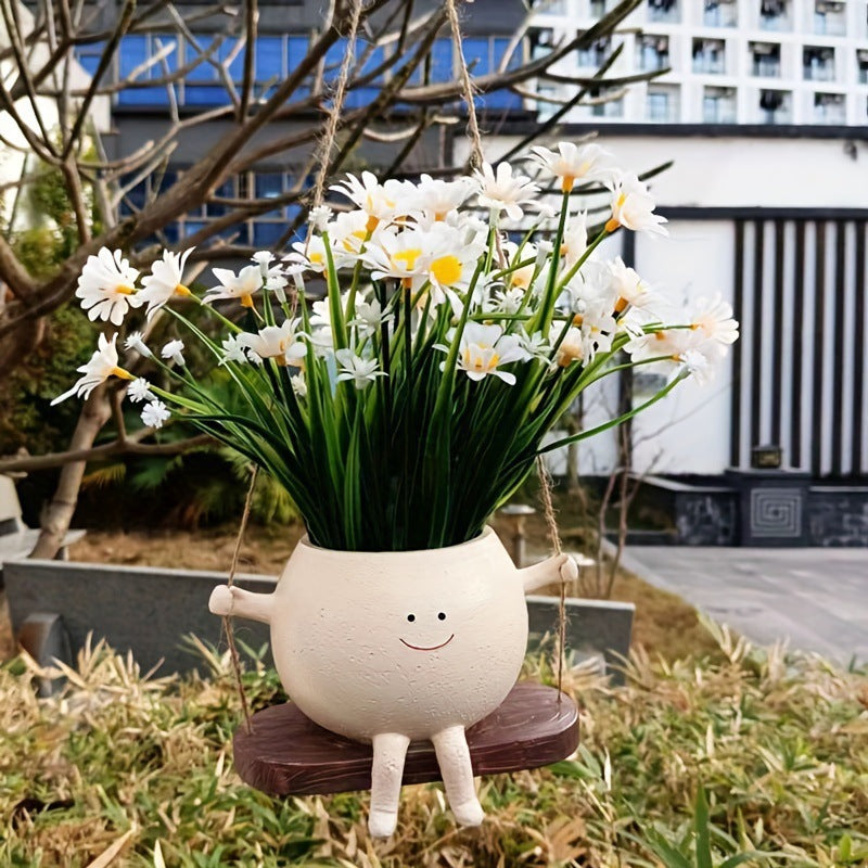 Cute Swing Smiling Face Planter