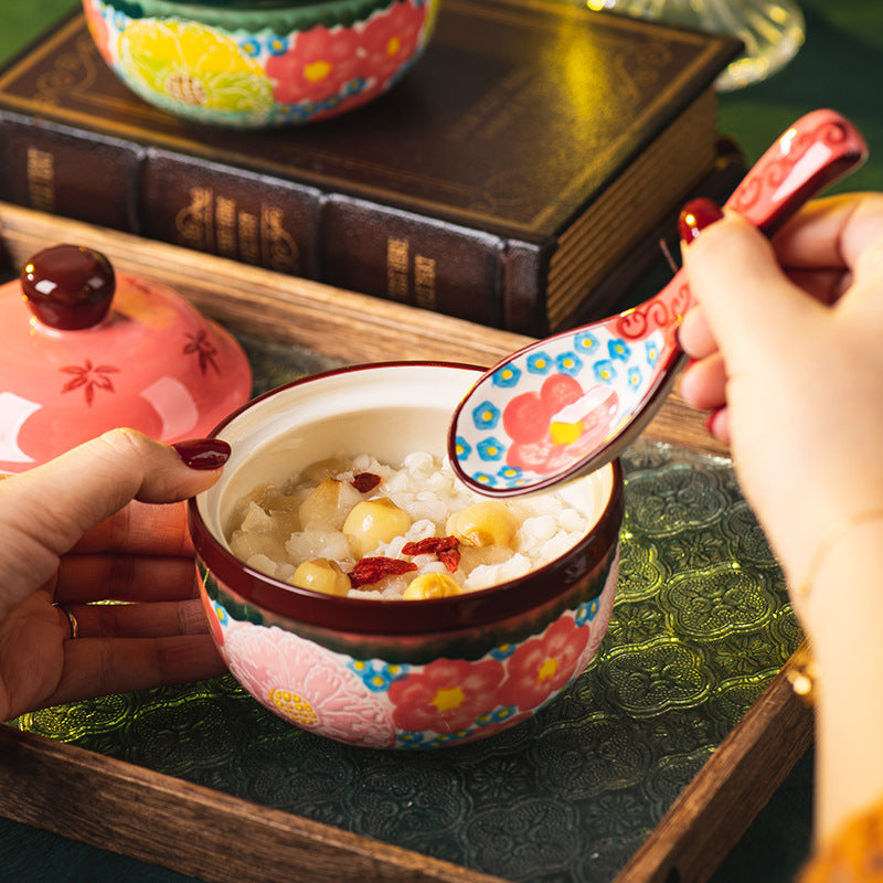 Floral Ceramic Steaming Casserole