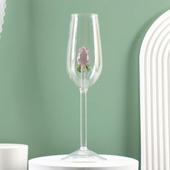 Rose Floral Champagne Glass