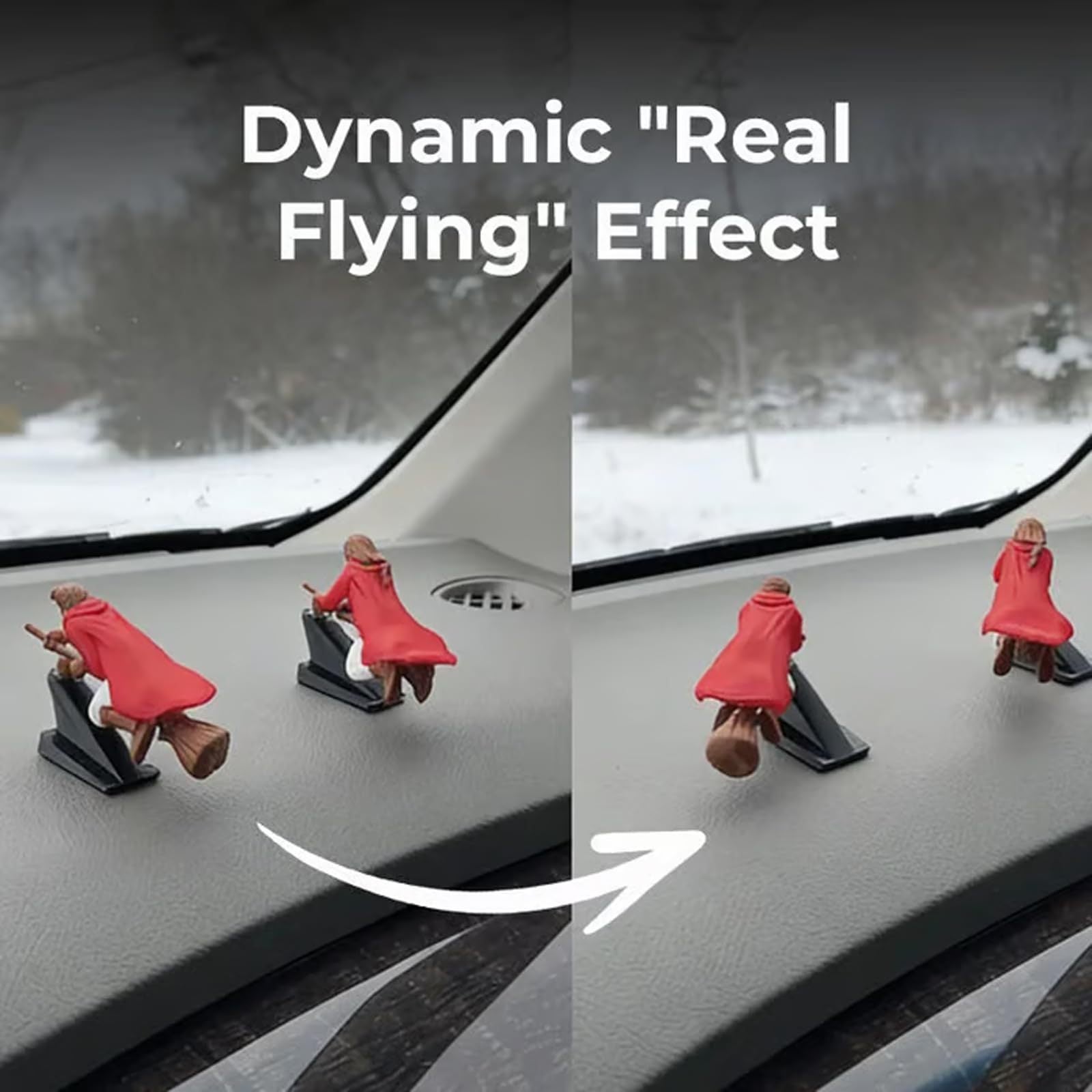 Flying Broom Car Decor – • Stable & Secure Base