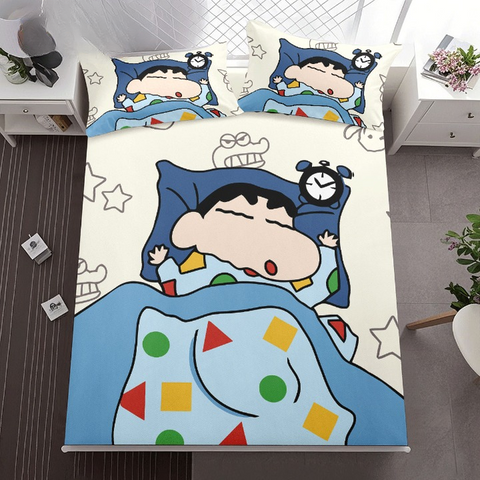 Shinchan Cartoon Bedsheet Set