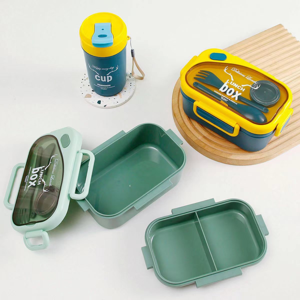 Portable Lunch Box & Cup Set