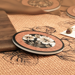 Floral Round Coaster Set