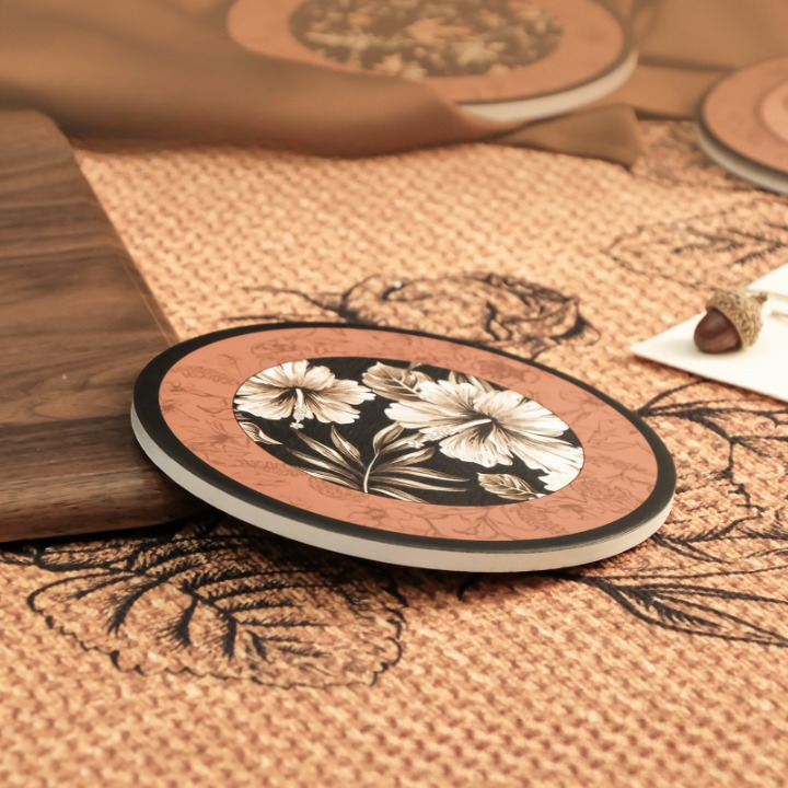 Floral Round Coaster Set