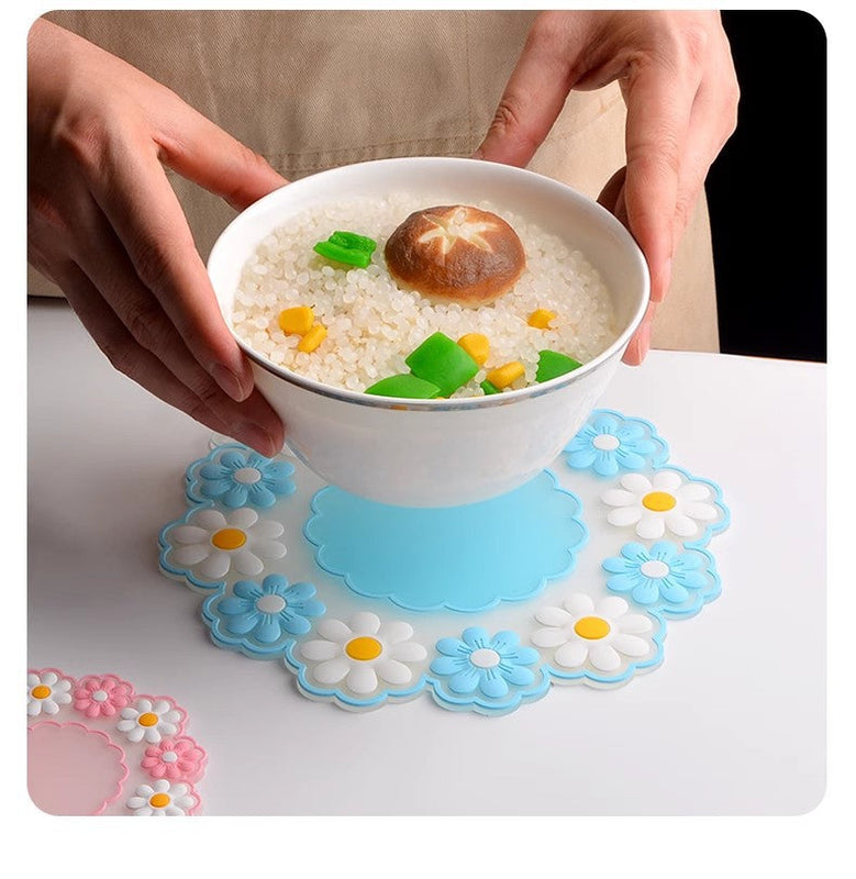 Flower Design Silicone Coasters