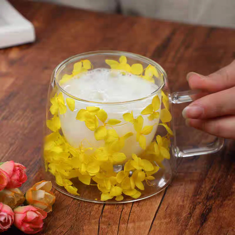Floral Glass Mug