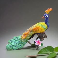 Twin Peacock Showpiece