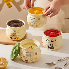 Cute Ceramic Food Pot with Lid