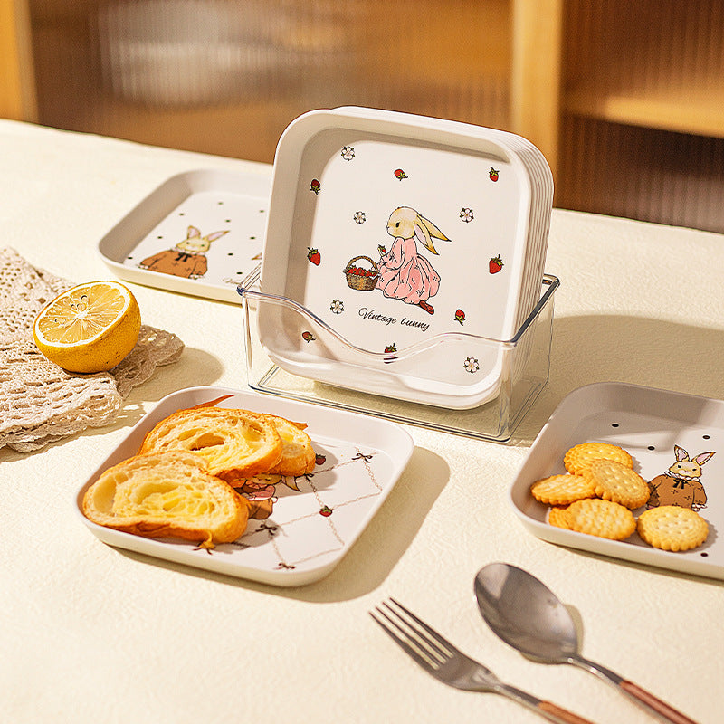 Vintage Bunny Square Plates