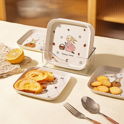 Vintage Bunny Square Plates