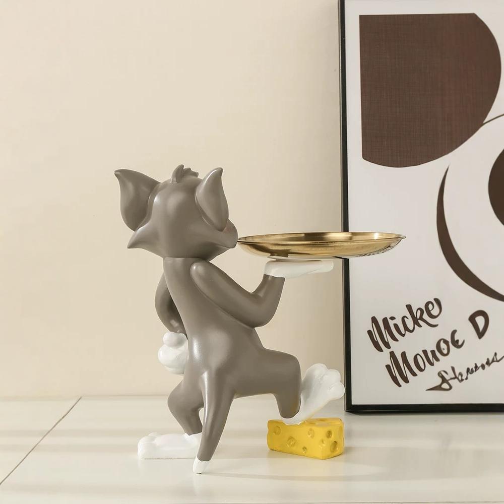 Tom Cat Figure with Gold Tray – Premium Handcrafted Quality