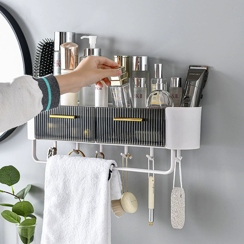 Bathroom Storage Shelf With Towel Rack