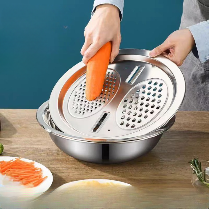 Multifunctional Steel Bowl Set – Engraved Measurement Markings