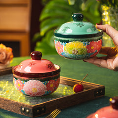 Floral Ceramic Steaming Casserole