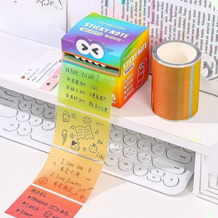 Gradient Glitter Sticky Notes – Tearable Roll Format