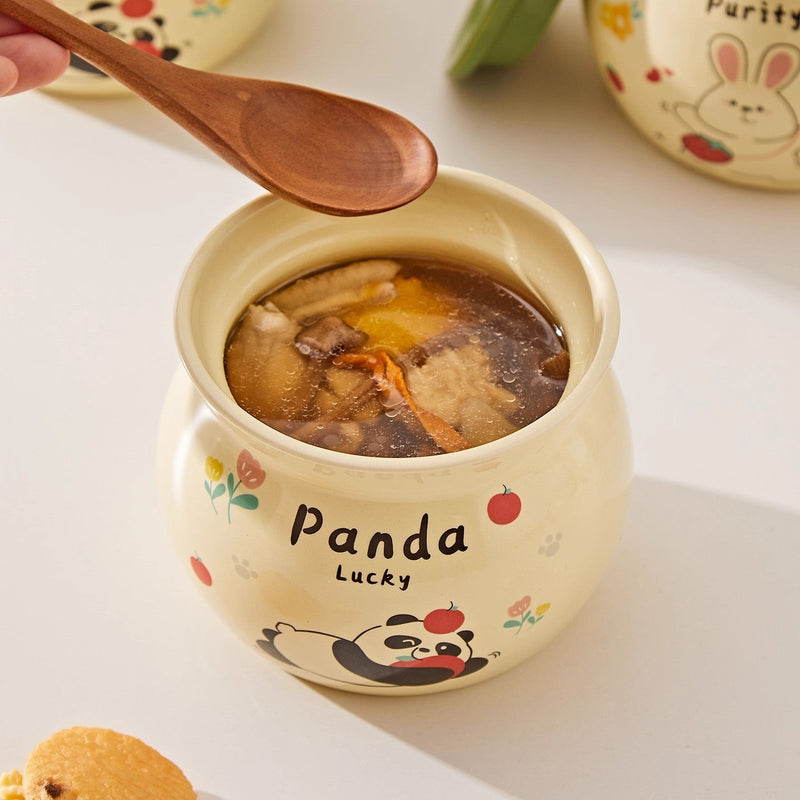 Cute Ceramic Food Pot with Lid