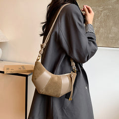 Dual Texture Crescent Bag