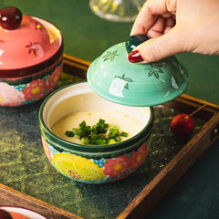 Floral Ceramic Steaming Casserole