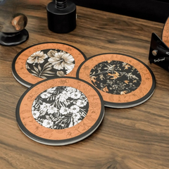 Floral Round Coaster Set