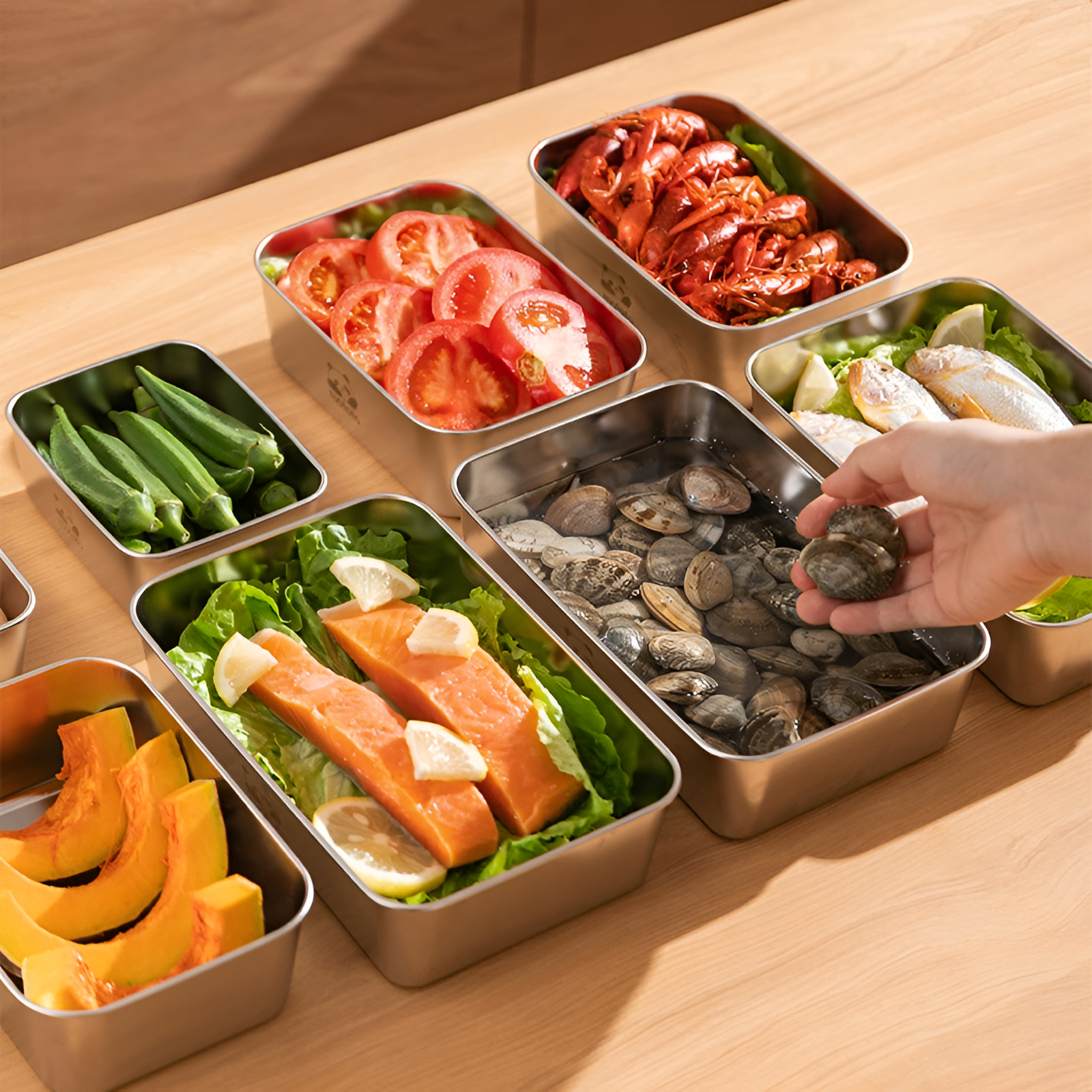 Steel Panda Container Set – Airtight Leak-Proof Lids
