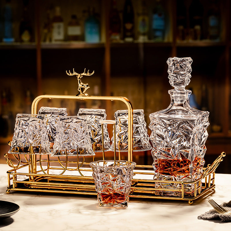 Diamond Cut Glass Bottle