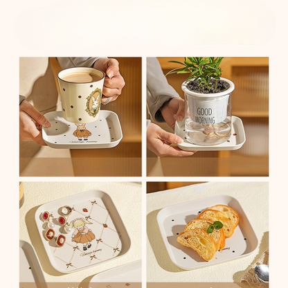 Vintage Bunny Square Plates