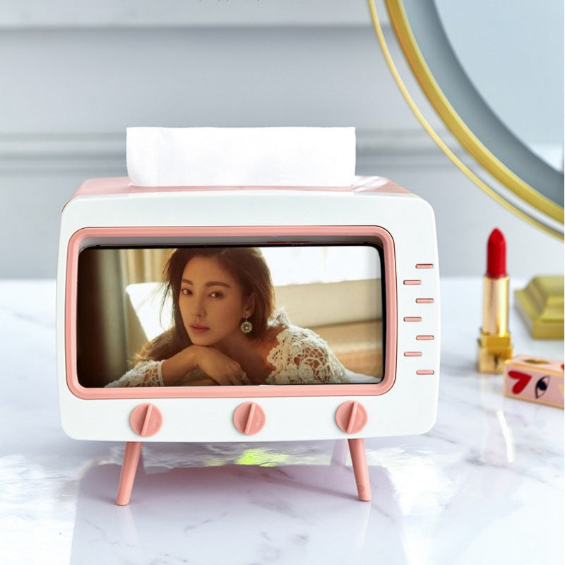 TV Style Phone Holder Tissue Box