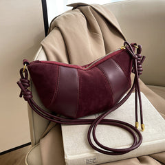 Dual Texture Crescent Bag