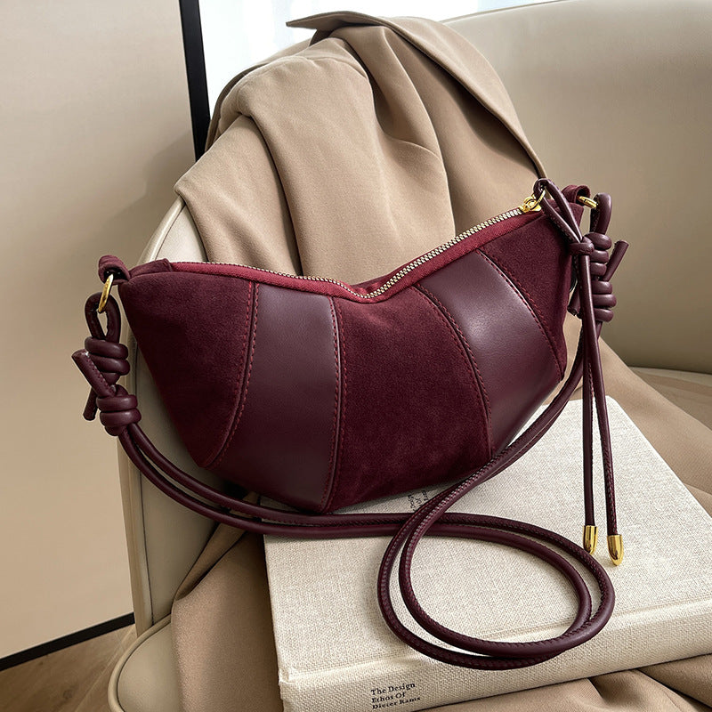 Dual Texture Crescent Bag