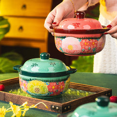 Floral Ceramic Steaming Casserole