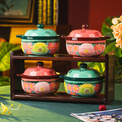 Floral Ceramic Steaming Casserole